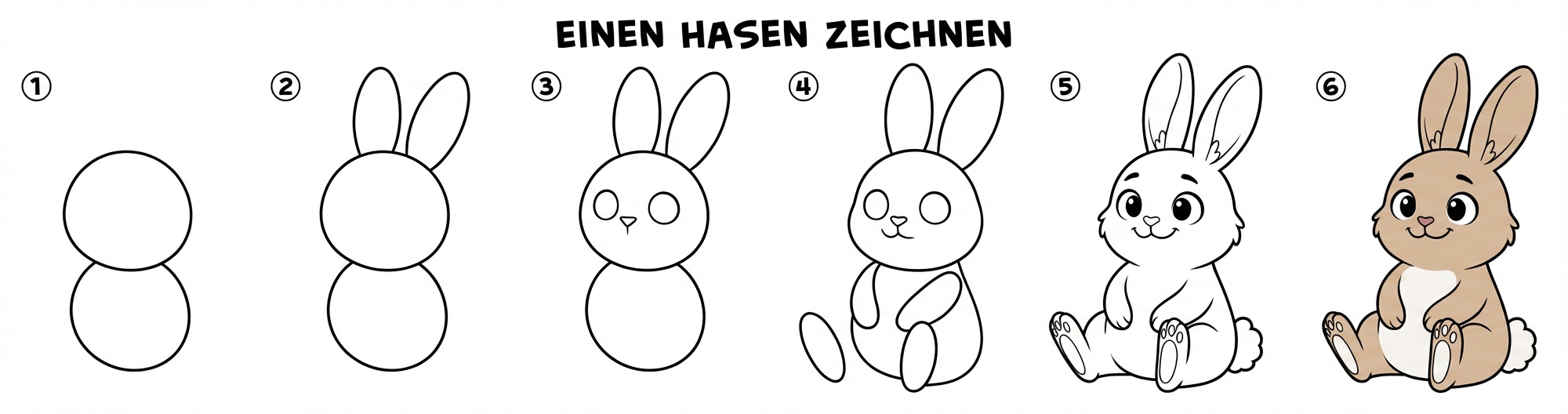 Schritt-für-Schritt-Anleitung: Einen Hasen zeichnen